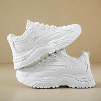 Zapatillas de deporte gruesas blancas para mujer, zapatos de tenis de cuero, zapatillas gruesas para mujer - details 4