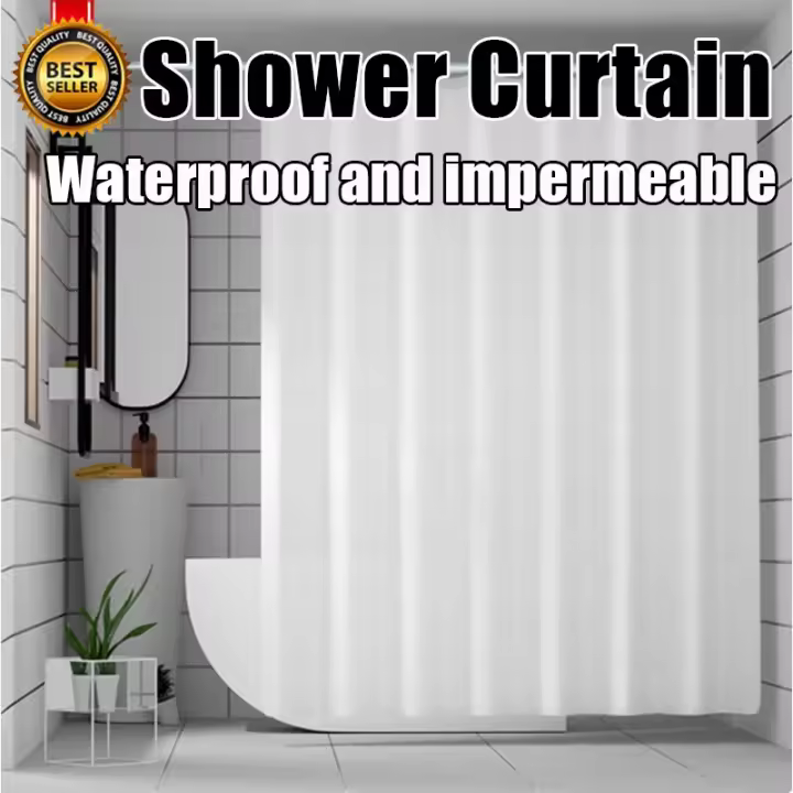 Cortina de ducha impermeable para baño, opaca que emite luz Cortina de ducha, gruesa y ancha, alta calidad - 1