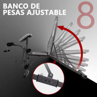 BANCO ABDMINALES MULTIFUNCIÓN BANCOS DE EJERCICIO, PORTANTE 200KG - details 4