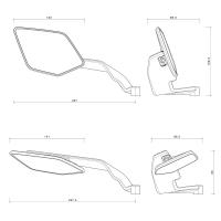 2025 NUEVOS espejos retrovisores para motocicleta Stealth Winglets Accesorios para espejos retrovisores laterales 8/10MM Universal para Vespa GTS 250 300 Sprint 150 LX15 S150 Gts300 Kawasaki Suzuki Yamaha Nmax 155 NINJA400 zx6r, etc. - details 4