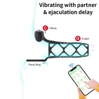 Vibrador de Anillo para Hombres de Silicona Control APP Juguete para Retraso de Ejaculación - details 4