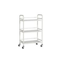 Carrito Cocina,Carro Auxiliar de Metálicos de 3 Niveles Cocina o Multiuso con Ruedas,para el hogar,60×30×75cm,Blanco - details 8