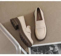 Mocasines de suela gruesa para mujer, nuevos zapatos de cuero retro de primavera 2025, zapatos de tacón grueso sin cordones con suela blanda para mujer - details 9