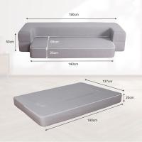 70 x 190 cm Sillón Cama Plegable, Sofá Cama Plegable con Espuma de Memoria y Almohada, Colchón de Suelo para Yoga, Oficina, Salón, Futon Sofá Cama Portada Lavable Unos, Gris Claro - details 16