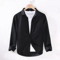 Camisa de Algodón Lino para Hombres en Otoño Cuello Cargado Casual Manga Larga - details 6