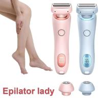 Eliminación indolora en casa 2 en 1 maquinillas de afeitar para mujer, recortadora de Bikini para vello púbico, Afeitadora eléctrica húmeda y seca - details 8