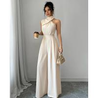 Verano 2025 Nuevo En Europa Y América Ropa De Mujer, Mono con Cremallera Pierna Ancha Sin Mangas Cierre De La Cintura Mono con Cuello Alto - details 3