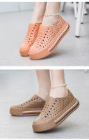 Cueva zapatos de las mujeres de verano al aire libre vadear ocio antideslizante suela gruesa aumento bolsa de playa cabeza sandalias hueco impermeable versátil - details 14