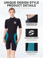 Traje De Neopreno De Una Pieza Con Mangas Cortas De 3 Mm De Grosor, Traje De Surf Y Snorkel Térmico Con Protección Solar - details 6