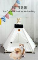 Carpa Para Mascotas Tepee Para Gatos Y Perros Casa De Perro Portátil Desmontable Lavable Con Almohada Y Tablero Para Pupusas Casa Para Gatos - details 0