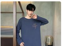 Pijamas con estampado a rayas para hombre, ropa de dormir de algodón peinado con cuello redondo, talla grande, a la moda, Y2k, otoño e invierno, 2024 - details 27