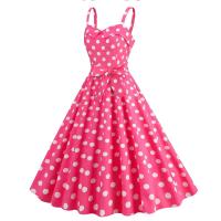 Mujeres Vintage e Pink Dot Retro Rockabilly Strap Tirantes cola Fiesta 1950s 40s Swing Dress Vestidos de verano - details 0