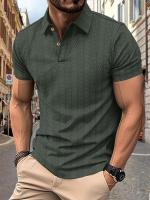 Polo casual de hombre con cuello henry y manga corta para el verano 2025. - details 3