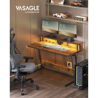 Escritorio de Juegos con Luces LED y Enchufes Mesa de Oficina Dormitorio para 2 Monitores - details 17