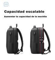 Mochila con forma de carcasa dura para hombre, 16 pulgadas, capacidad expandible, interfaz USB, bloqueo de contraseña antirrobo - details 4