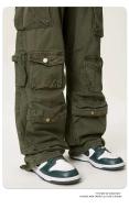 Pantalones de jogging apilados al aire libre para hombres y mujeres de carga universal para hombres, pantalones casuales sueltos de hip-hop con múltiples bolsillos - details 8
