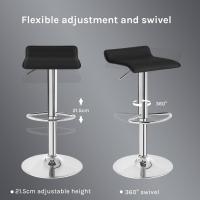 Taburetes de Cocina Giratorios 360° Altura Ajustable con Reposapiés Taburetes Altos con Asiento PVC para Comedor, Salón y Cafetería Negro+Negro - details 51