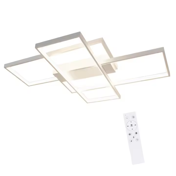 CBJKTX Lámpara de techo LED regulable moderna para sala de estar, lámpara de techo blanca de 65W - 1
