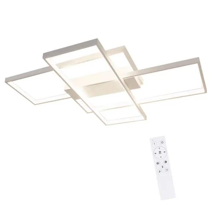CBJKTX Lámpara de techo LED regulable moderna para sala de estar, lámpara de techo blanca de 65W - 1
