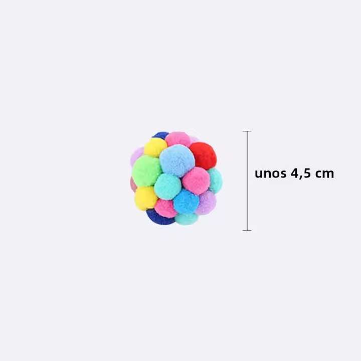 Juguete Para Gatos Pelota De Terciopelo Con Campana Juguete Elástico De Colores Para Divertir a Los Gatos Material De Lana - 1