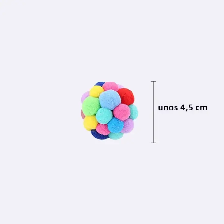 Juguete Para Gatos Pelota De Terciopelo Con Campana Juguete Elástico De Colores Para Divertir a Los Gatos Material De Lana - 1
