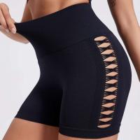 Chrleisure - Pantalones cortos de color liso para mujer, calcetines deportivos con realce de cadera, transpirables, ajustados, ropa deportiva - details 3