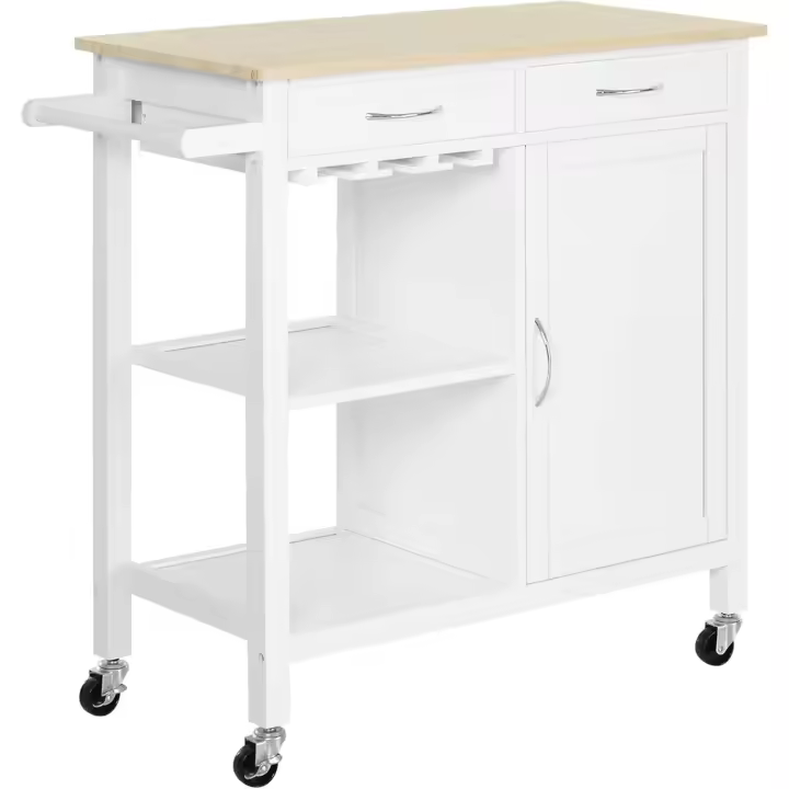 Carro de Cocina Carrito de Servicio Multiusos Estante Carrito Auxiliar con Ruedas 88.5x40x86cm - 1