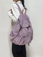Mochila de moda Práctico diseño de cordón de gran capacidad Nicho casual y liviano hombres y mujeres pueden llevar mochila de tela lavada - details 17