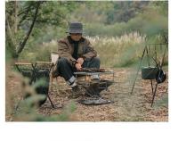 Barbacoa ge con mango de madera, parrilla de malla para carne y verduras, herramientas de picnic - details 11