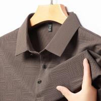 Polo de negocios informal con estampado nuevo para hombre, top de manga corta cómodo y transpirable, 2024 - details 7