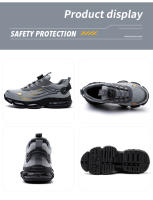 Rotating Button New Safety Shoes Men Anti-smash Anti-puncture Work Shoes Fashion Men Sport Shoes Security Protective Boots Men - details 23