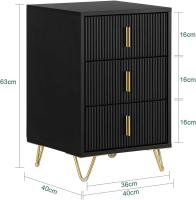 Mesita de Noche Mesa Auxiliar Mobiliario de Salón Moderno con 2 cajones L40xP40xH47 cm ES - details 20