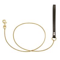 Correa de Oro para Perros con Asa Acolchada Resistente a Mordeduras Cadenilla de Lujo para Paseos Cubana para Mascotas - details 4