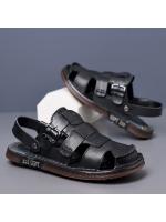 Sandalias de verano 2025 para hombre Auténtica piel, con punta, para exteriores, conducción, antideslizantes, playa, estilo moderno - details 2
