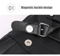 Mochila de cuero para hombre y mujer, morral de estilo universitario, resistente al agua, sencillo y Popular, estilo Retro coreano - details 5