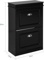 Estrecho Recibidor Estanterias Almacenaje Organizador para Zapatos Blanco 54 x 24 x 83 cm FSR78-W ES - details 19