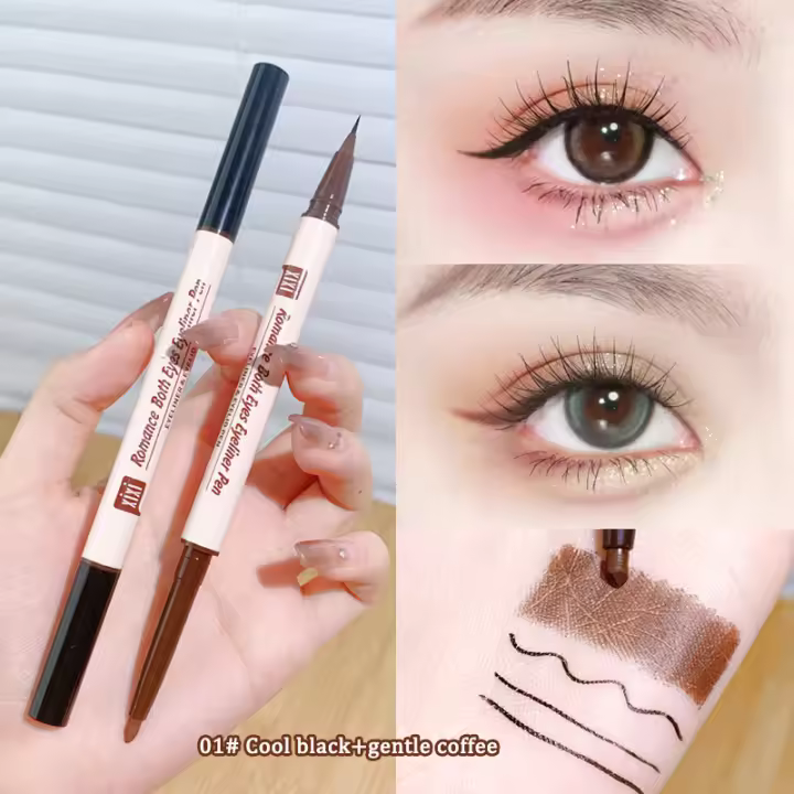Rápido Secado Gel de Eyeliner 2 en 1 Impermeable Sombra de Párpado de Gusano de Seda - 1