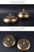 Cobre puro doble sándalo hogar interior aromaterapia ceremonia del té Zen oferta purificación de aire incienso estufa Decoración - details 3