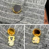 10 gemelos redondos de latón con botones en los puños, adecuados para camisas de boda formales de hombre - details 5