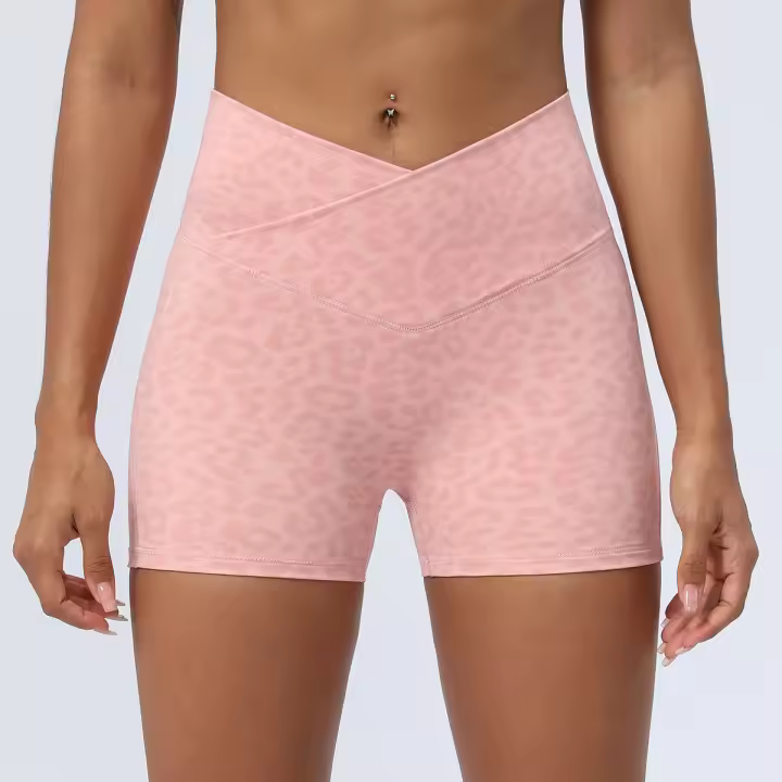 Shorts Deportivos de Cintura Alta para Yoga y Estiramiento Material de Nylon Hechos en China - 1