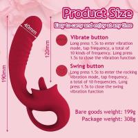 Leten-vibradores realistas para la salud Vaginal, consolador con 10 vibraciones con lengua para lamer el clítoris, estimulador del punto G, Juguetes sexuales eróticos para adultos - details 3