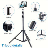 Trípode de acero inoxidable de 160,02 cm para smartphone y cámara, palo selfie extensible con soporte para teléfono, rotación vertical y horizontal, instalación montada en soporte, sin carga - details 5