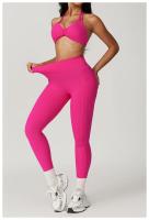Sujetador de Yoga con cuello fruncido, ropa interior de alto impacto, Bralette acolchado de secado rápido para correr, Fitness y gimnasio - details 18