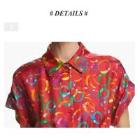 Colores brillantes, novedad de verano, vestidos coloridos a juego para mujer, cómodos de llevar, mano de obra exquisita, retro, versátil - details 7