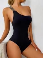 Traje de Baño de Hombro Único para Mujer 2025 Traje de Baño de Una Pieza con Diseño Hueco - details 1