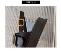 Sandalias de plataforma con suela gruesa, casuales, de verano, con doble fila de hebilla metálica para mujer - details 8