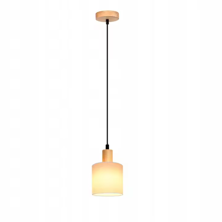 CBJKTX Lámpara colgante de madera blanca diámetro 173 cm E14 1 llama vintage rústico cocina pasillo lámpara de tela para sala de estar - 1