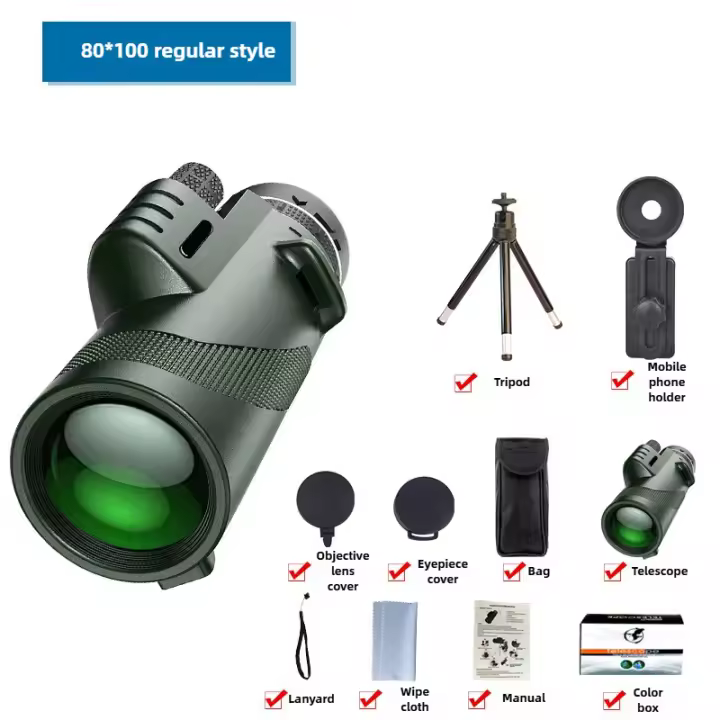 Lupa de Alta Potencia 10X42 Lentes Recubiertas FMC Observación de Aves y Camping - 1