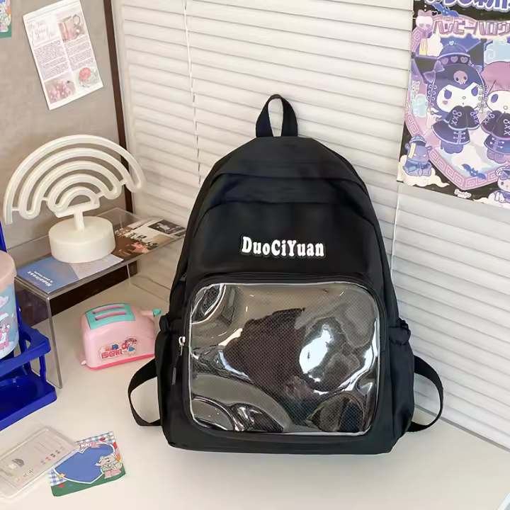Exposición de cómics, estudiante, mochila escolar, niña, insignia, mochila, mochila, transparente, fresco y dulce, nailon. - 1
