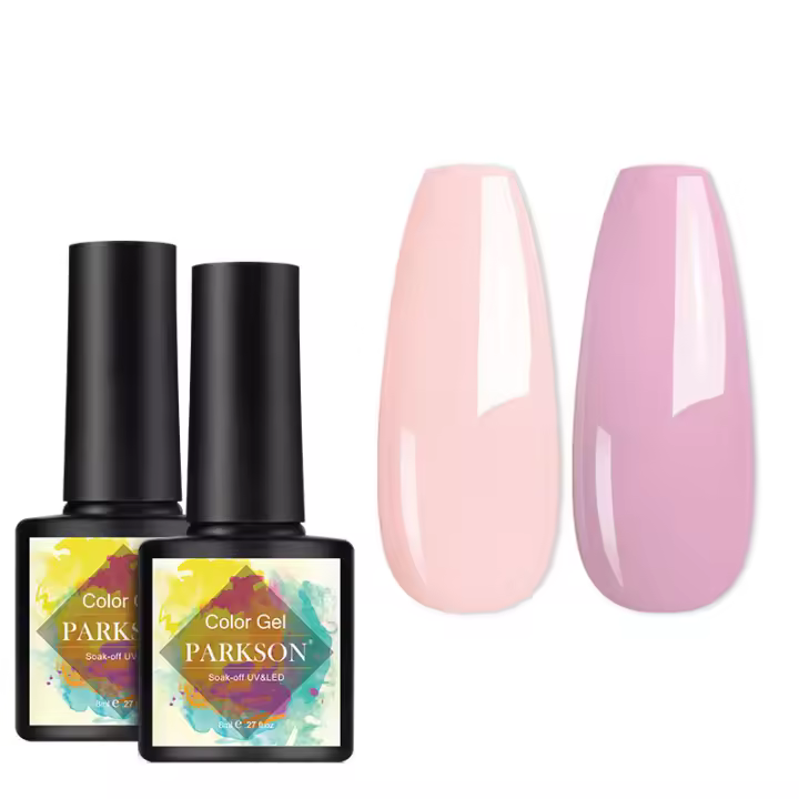 Parkson-Juego de 2 esmaltes de Gel para uñas, barniz híbrido semipermanente para manicura, capa superior y Base, lámpara UV - 1